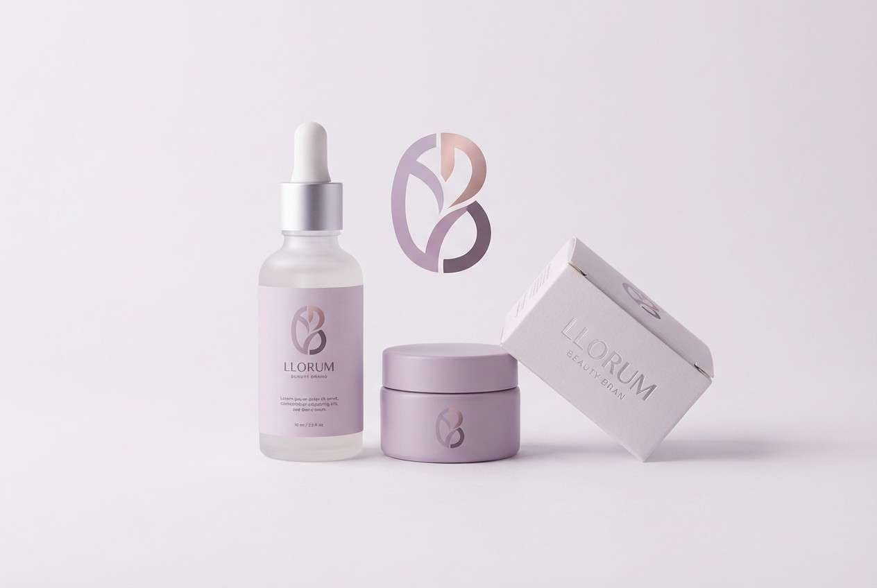 monochrome lilac packaging set