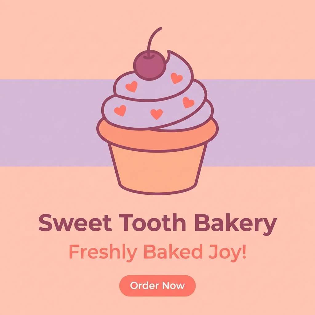 peach lilac bakery post