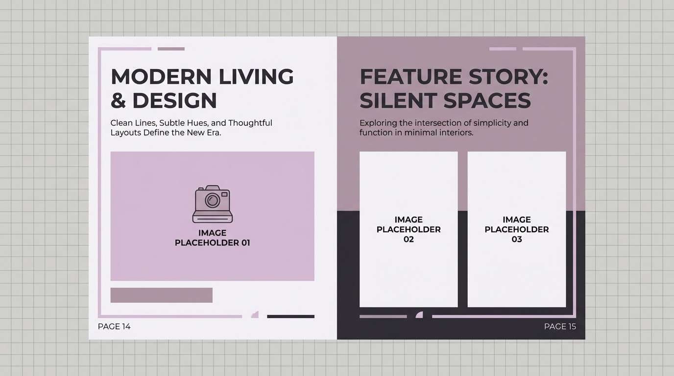 slate lilac magazine layout