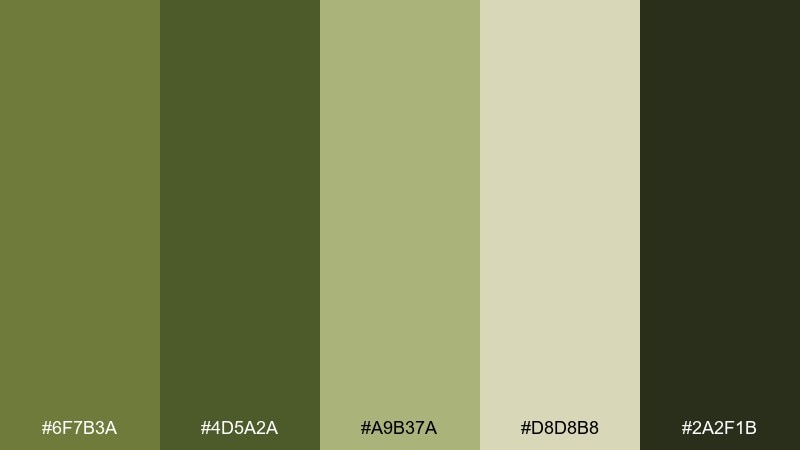 thornbush green safari color palette with hex codes