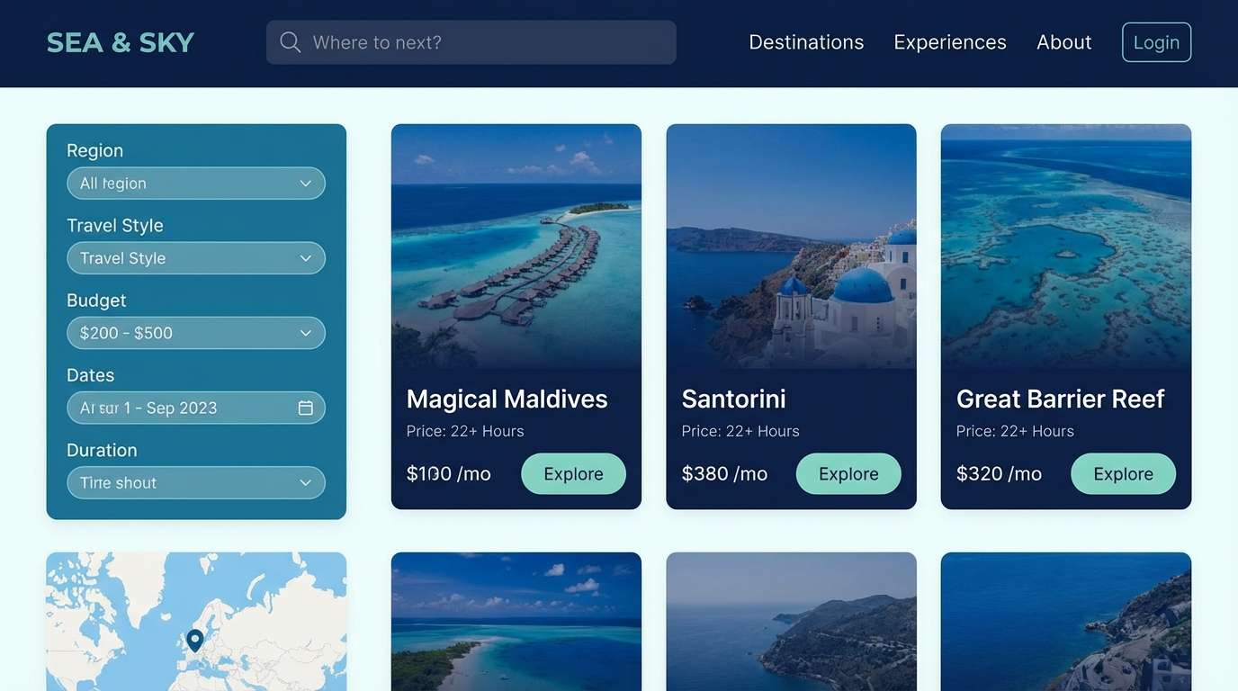 travel website ui
