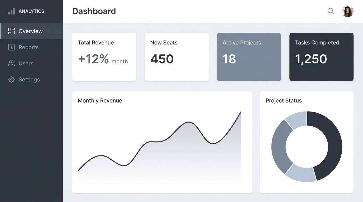minimal dashboard ui layout