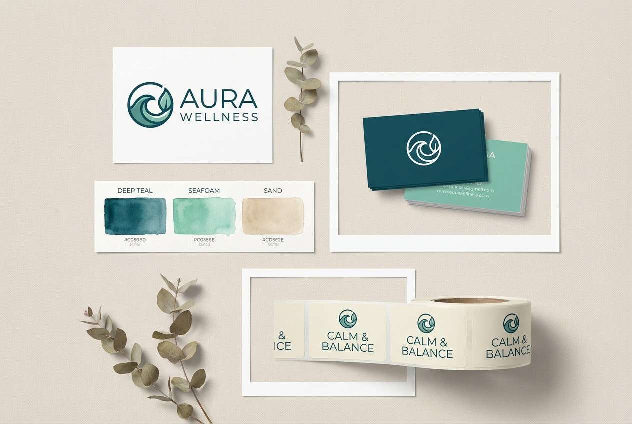 wellness brand identity board