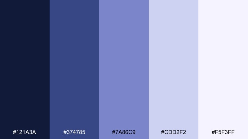 tidal lavender nautical color palette with hex codes