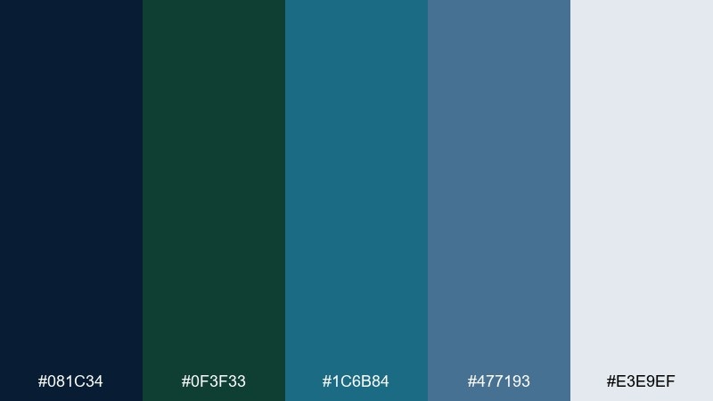 tidal workshop color palette with hex codes