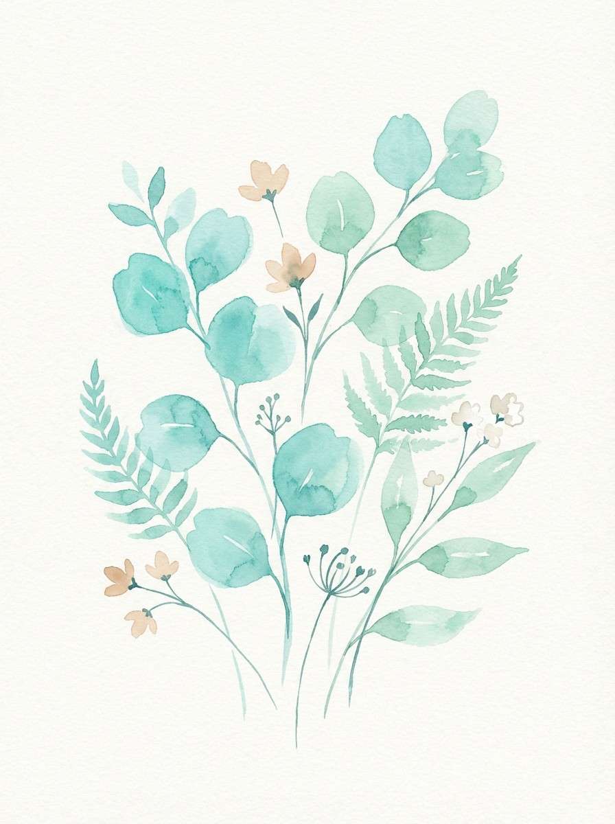 watercolor spa botanical