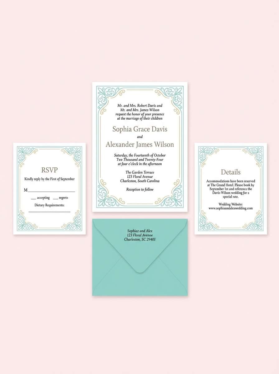 bridal invitation suite