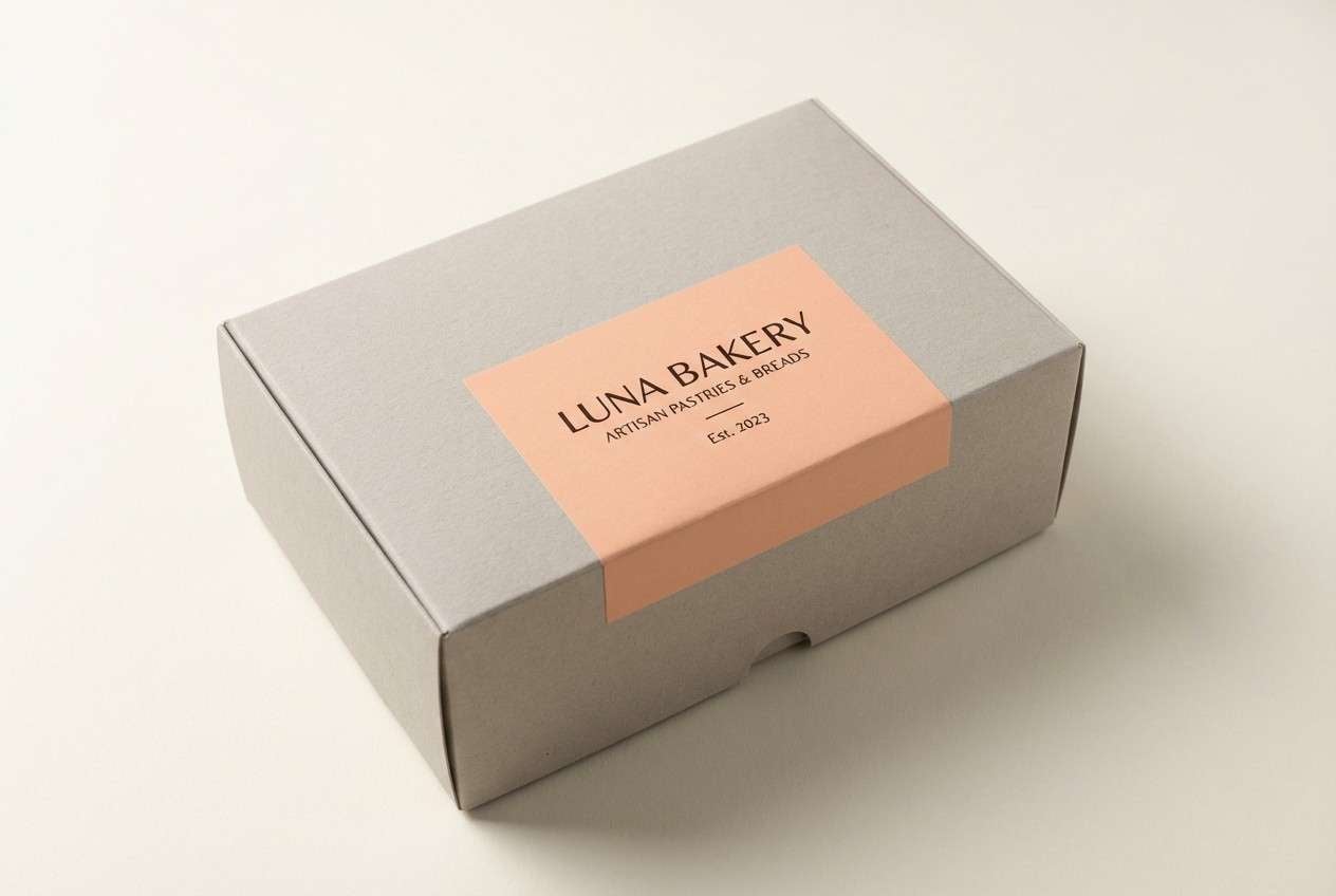 peach bakery packaging