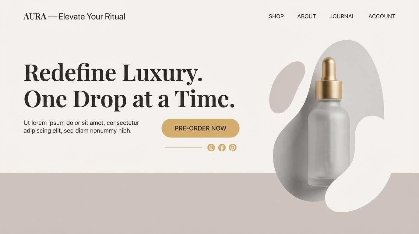 minimal gold landing