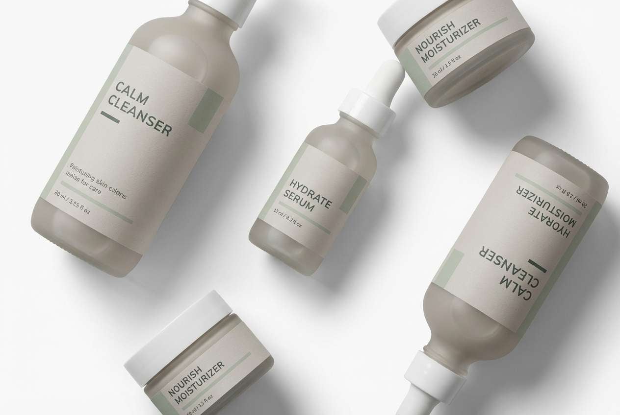 sage greige skincare set