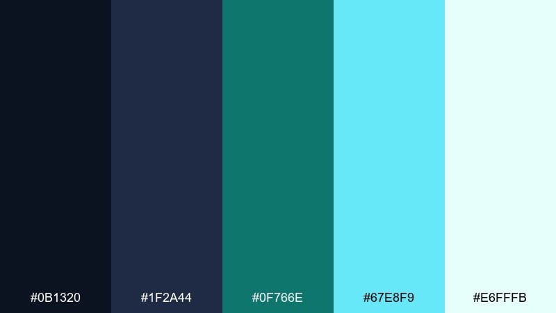 titanium teal color palette with hex codes