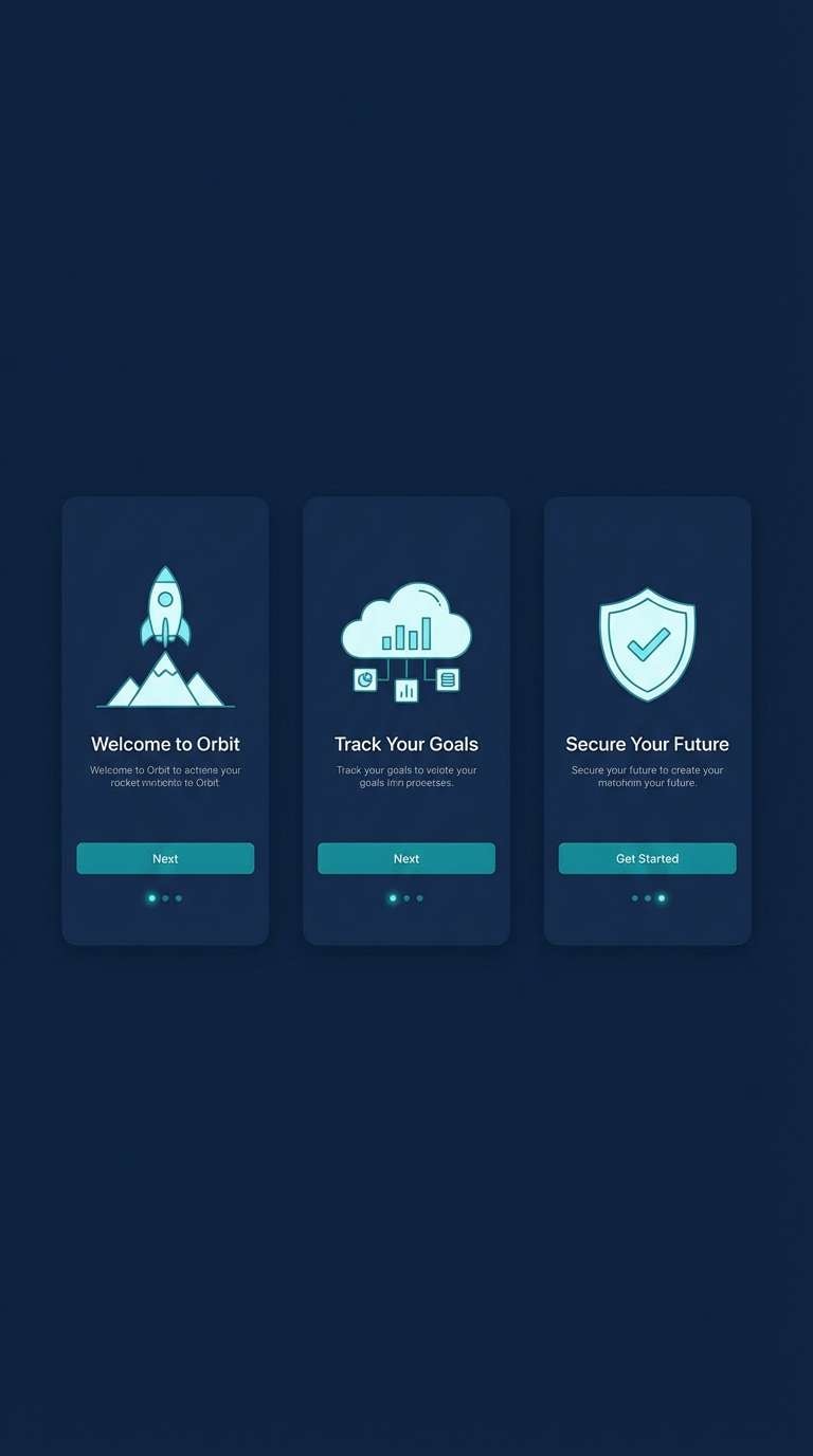 teal onboarding ui screens