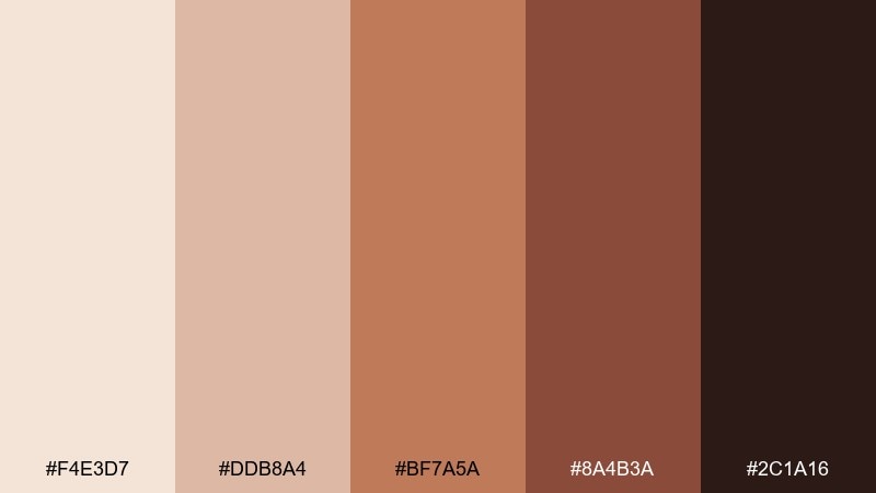 toasted clay color palette with hex codes