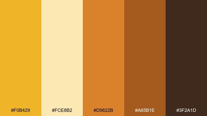 toasted spice corn color palette with hex codes