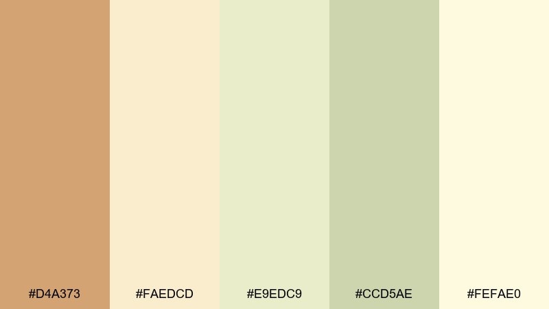 toffee pastels candy color palette with hex codes