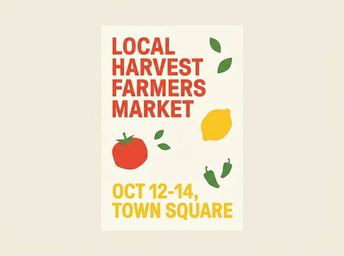 farmers market poster mockup