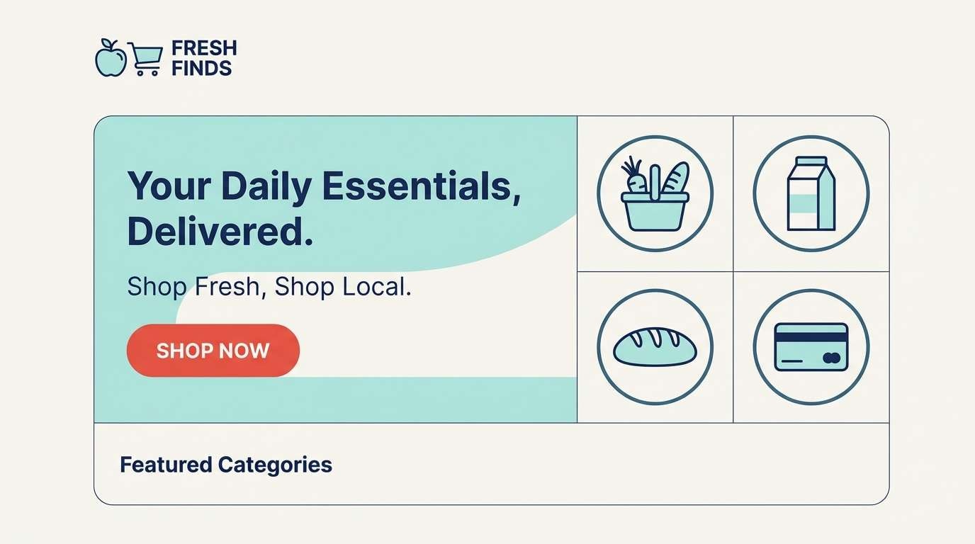 grocery homepage hero ui