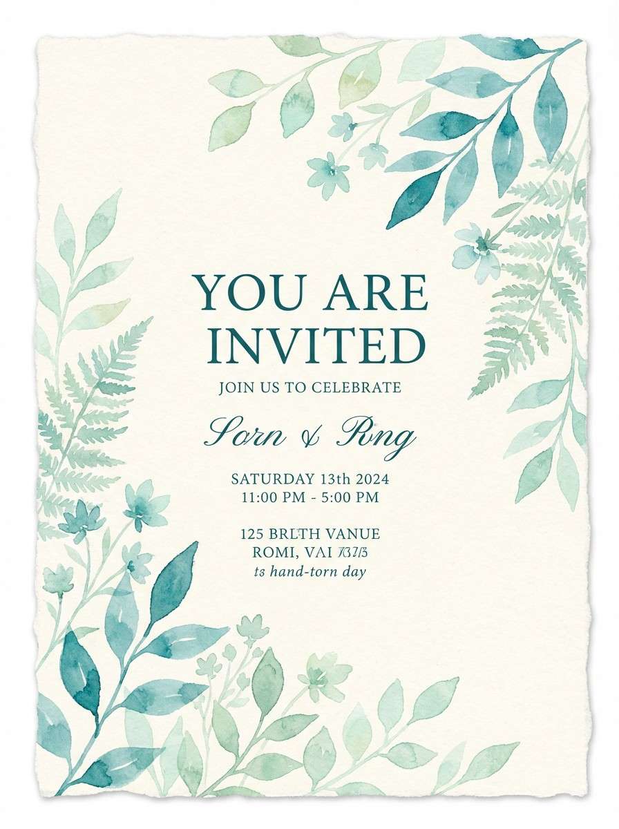 watercolor botanical invitation