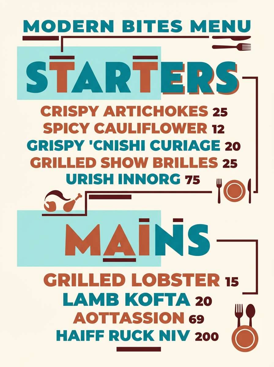 restaurant menu flyer