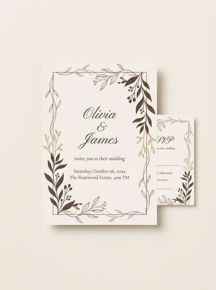 antique rose invitation