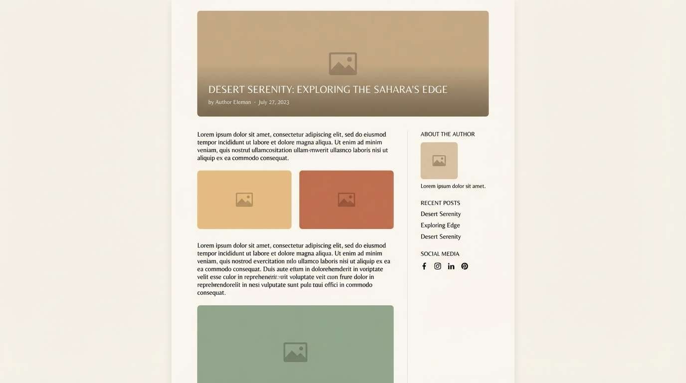 desert travel blog ui