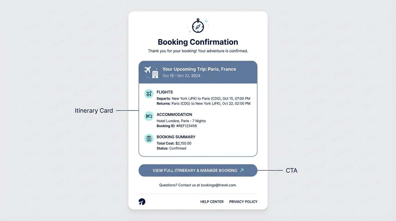 booking confirmation email