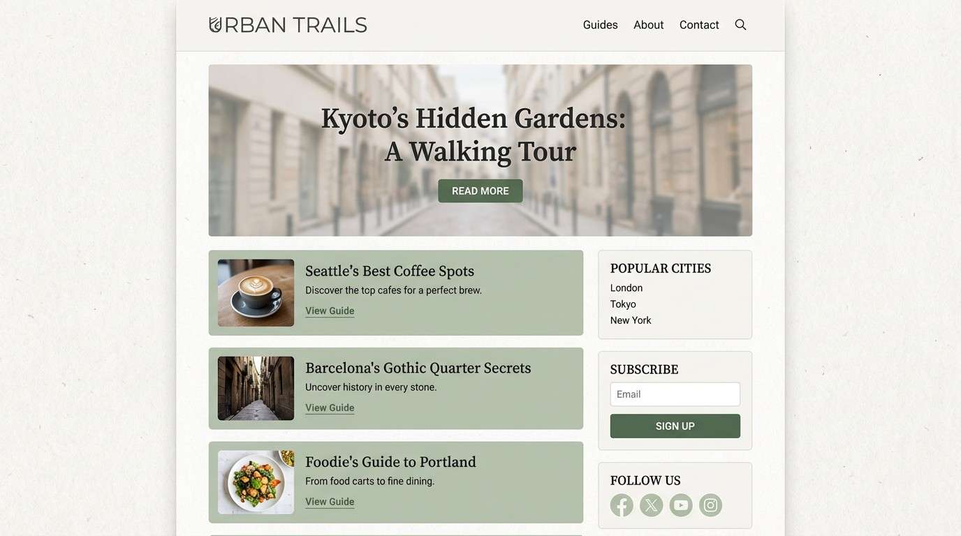 city guide blog theme