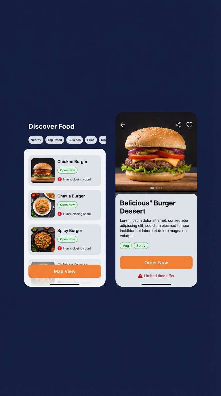 food discovery app ui