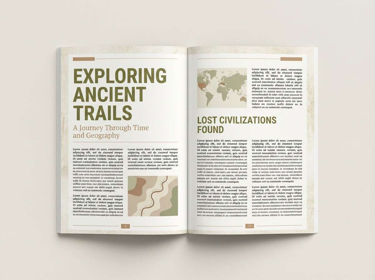 travel magazine editorial layout