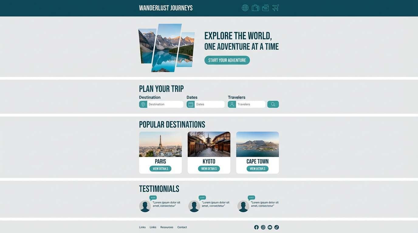 travel ui in gray with teal accents