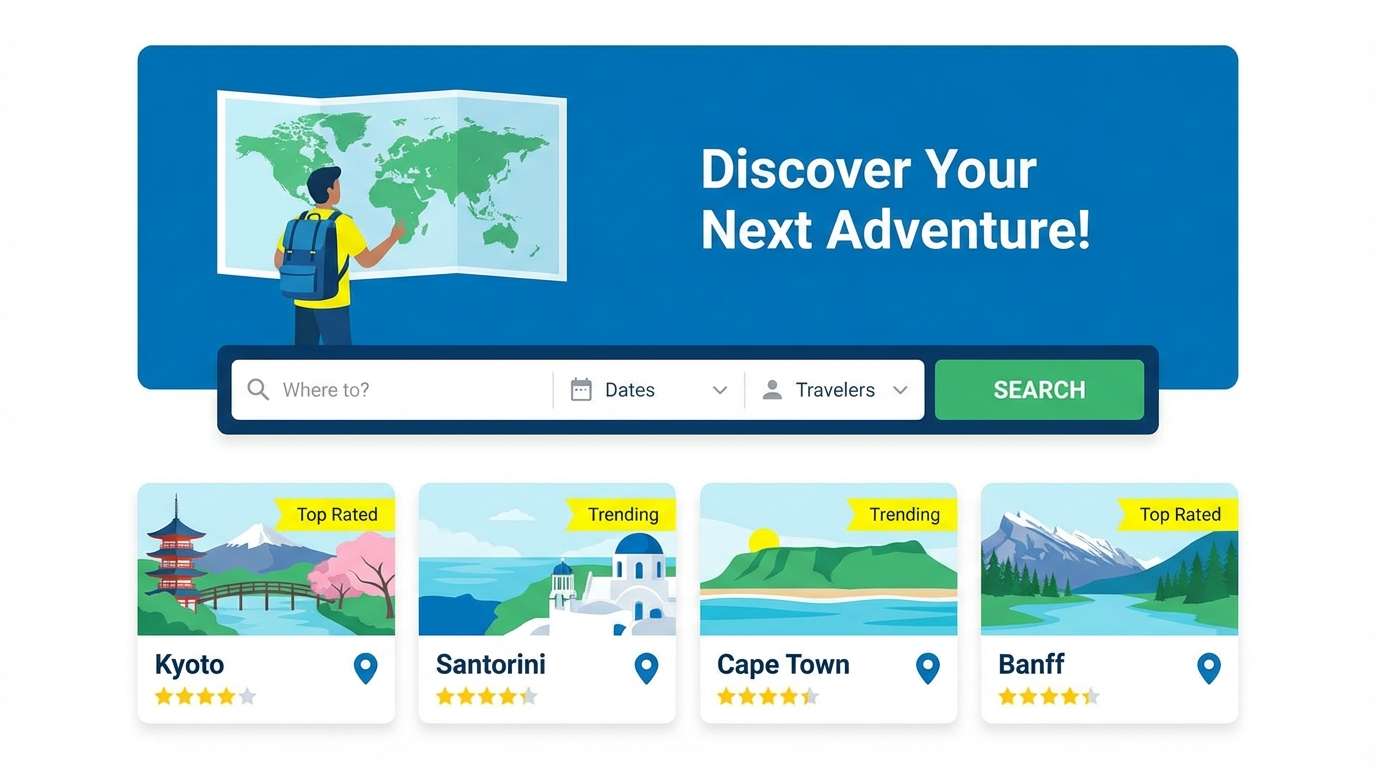 travel landing page ui