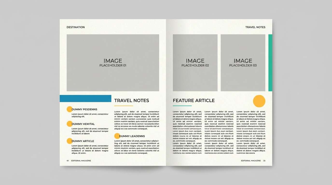 travel magazine spread