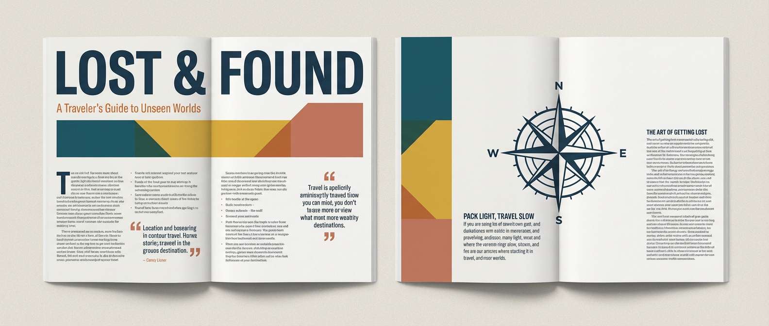 travel magazine spread