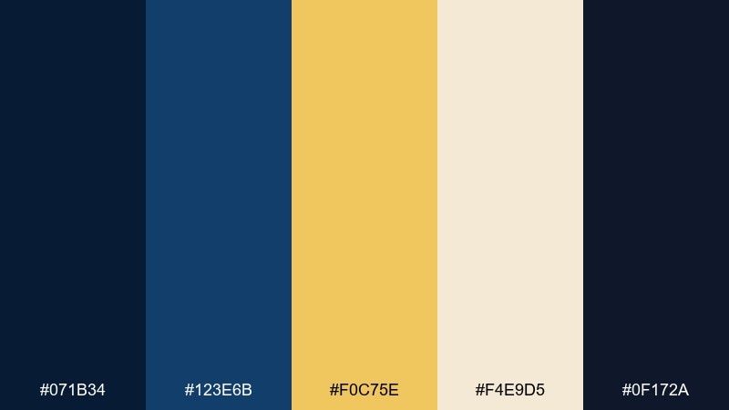 trophy room gold dark blue color palette with hex codes
