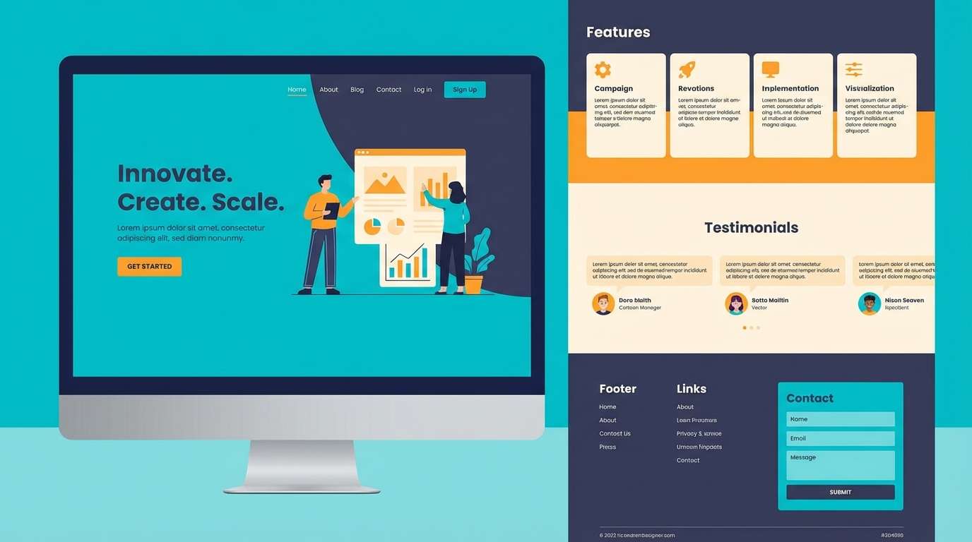 cyan startup landing layout