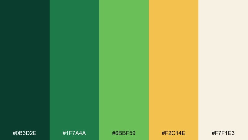 tropical canopy nature color palette with hex codes