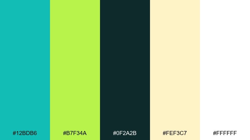 tropical chalkboard turquoise lime green color palette with hex codes