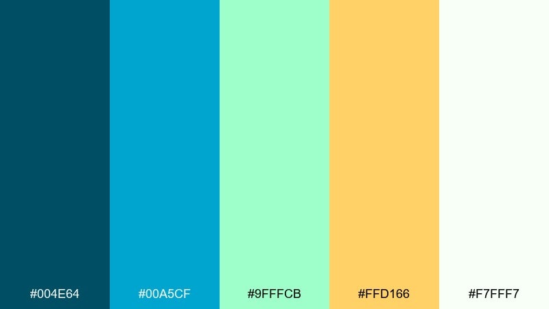 tropical current color palette with hex codes