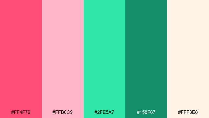 tropical hibiscus color palette with hex codes