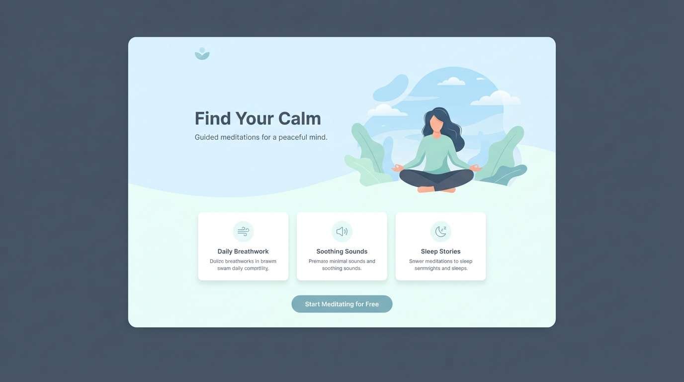 meditation app landing page