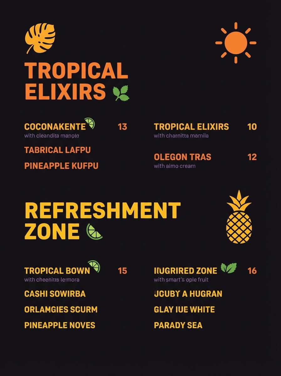 tiki bar drink menu