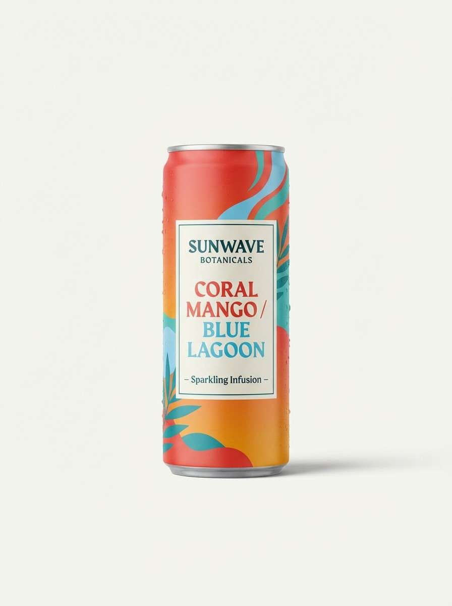 colorful beverage can mockup