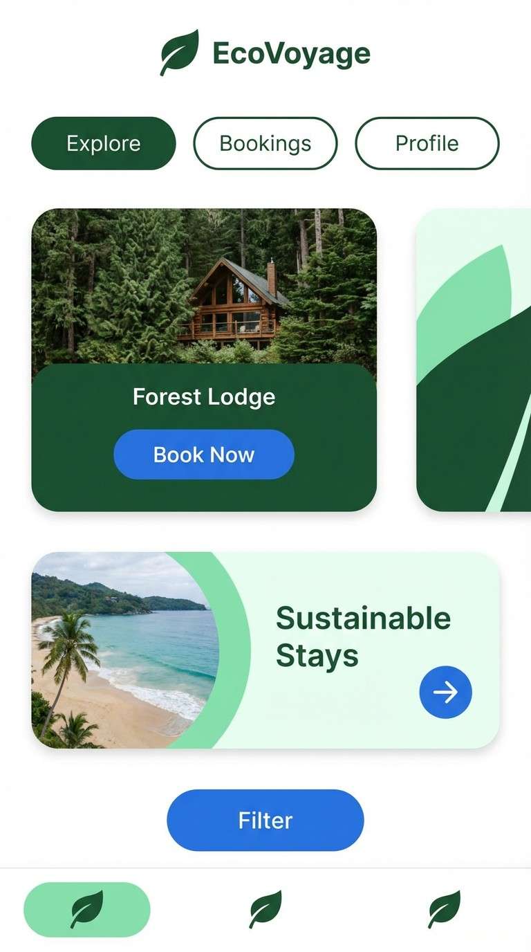 eco travel app ui