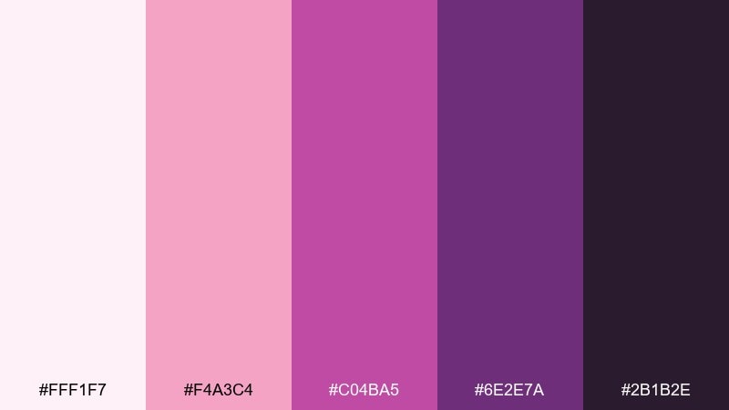 tropical orchid beach color palette with hex codes