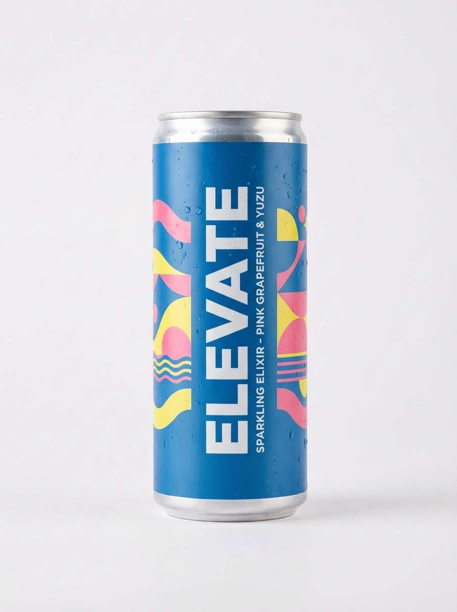 colorful beverage can mockup