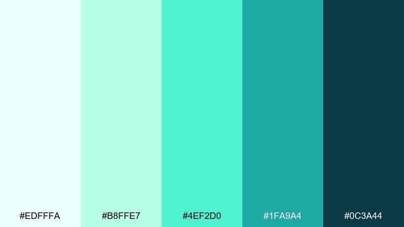 tropical rinse ocean wave color palette with hex codes