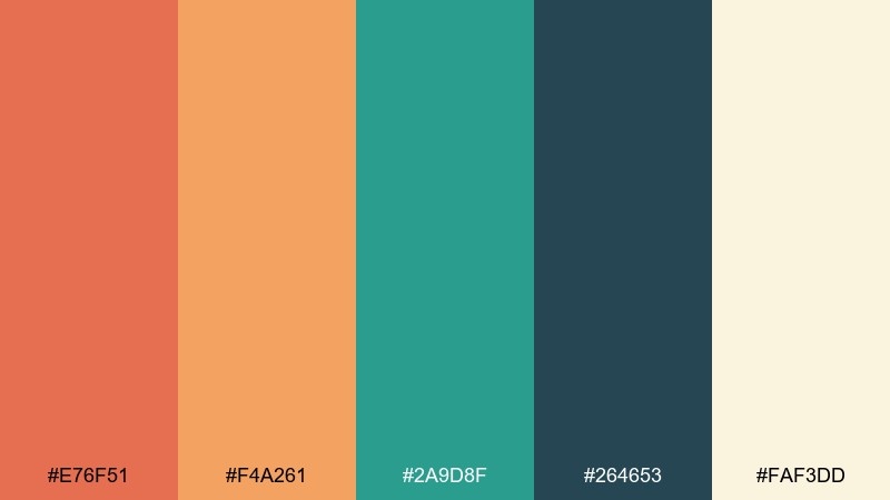 tropical terracotta tide tropical wedding color palette with hex codes