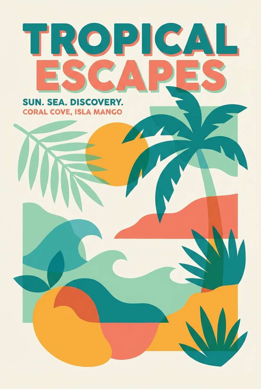 tropical travel poster