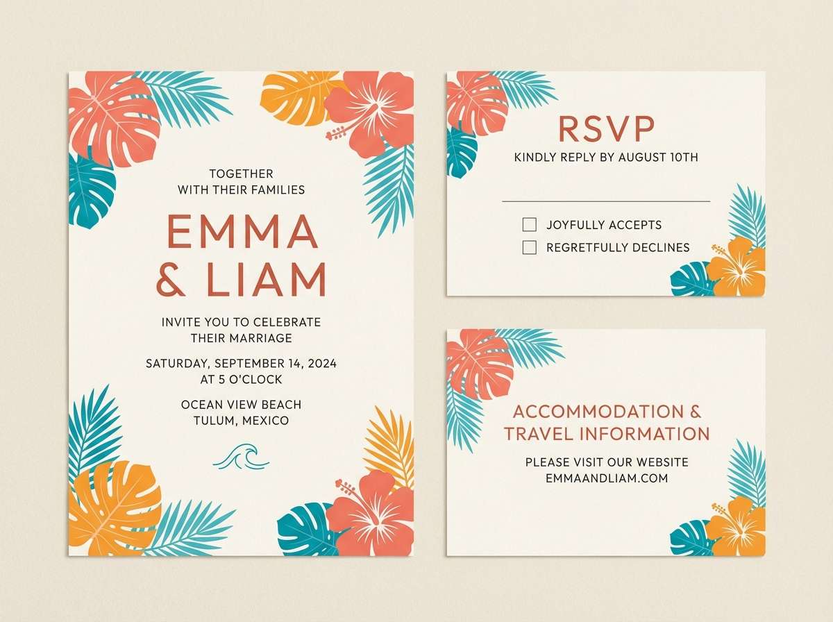 tropical invitation layout