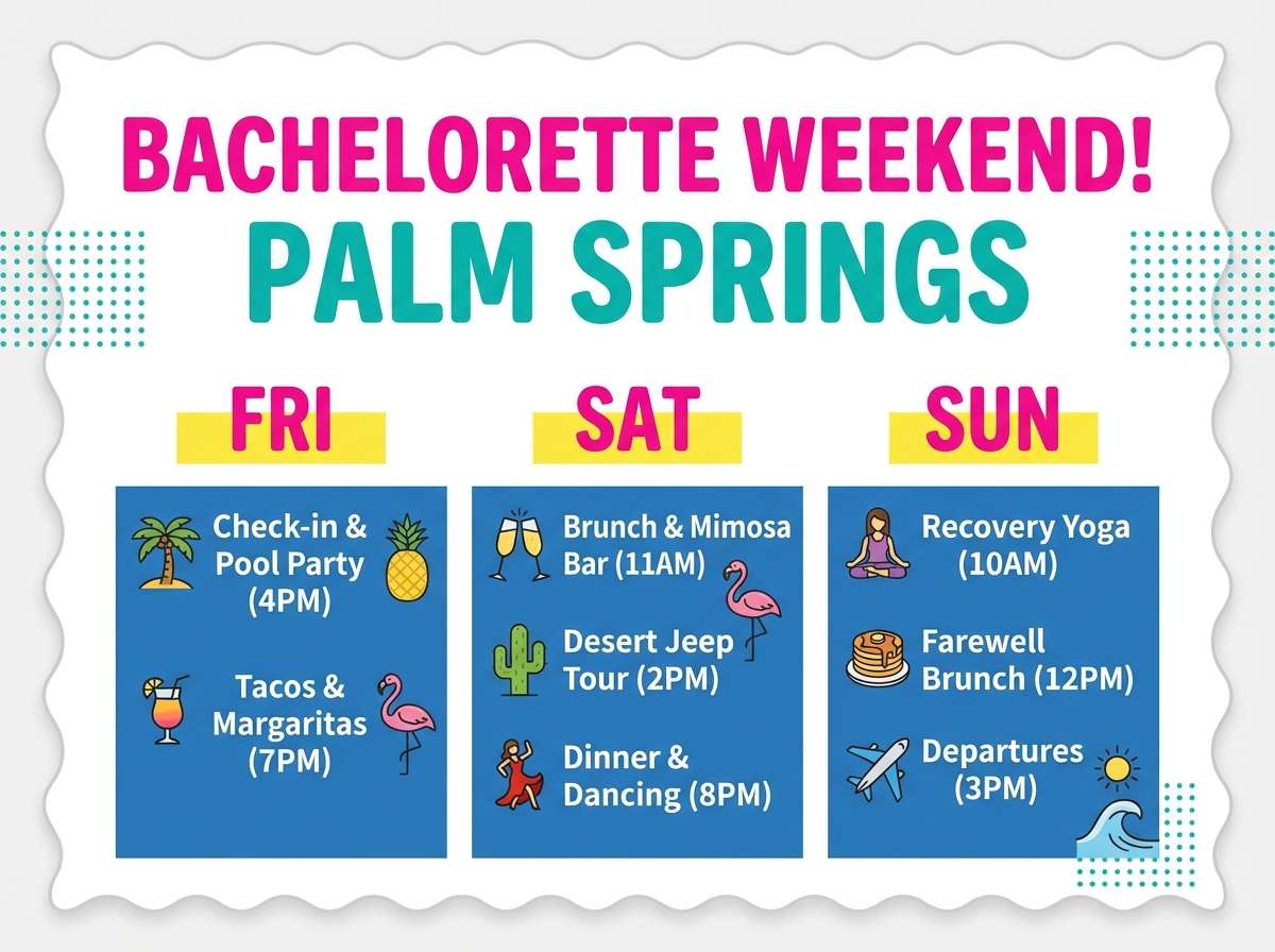 bachelorette itinerary card